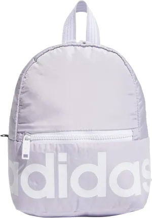 adidas Linear Mini Backpack Small Travel Bag Discontinued, Purple Tint/White, OSFA