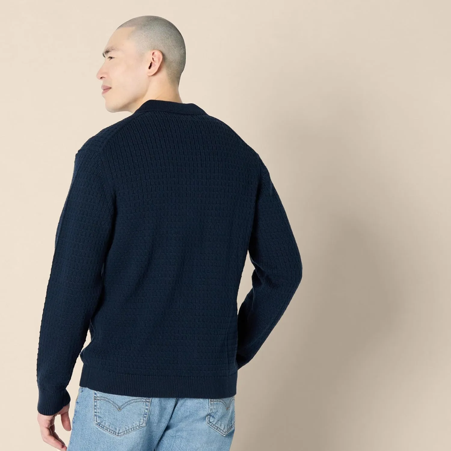 Amazon Essentials Men's Relaxed-Fit Collared Cardigan Sweater