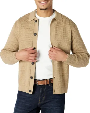 Amazon Essentials Men's Relaxed-Fit Collared Cardigan Sweater