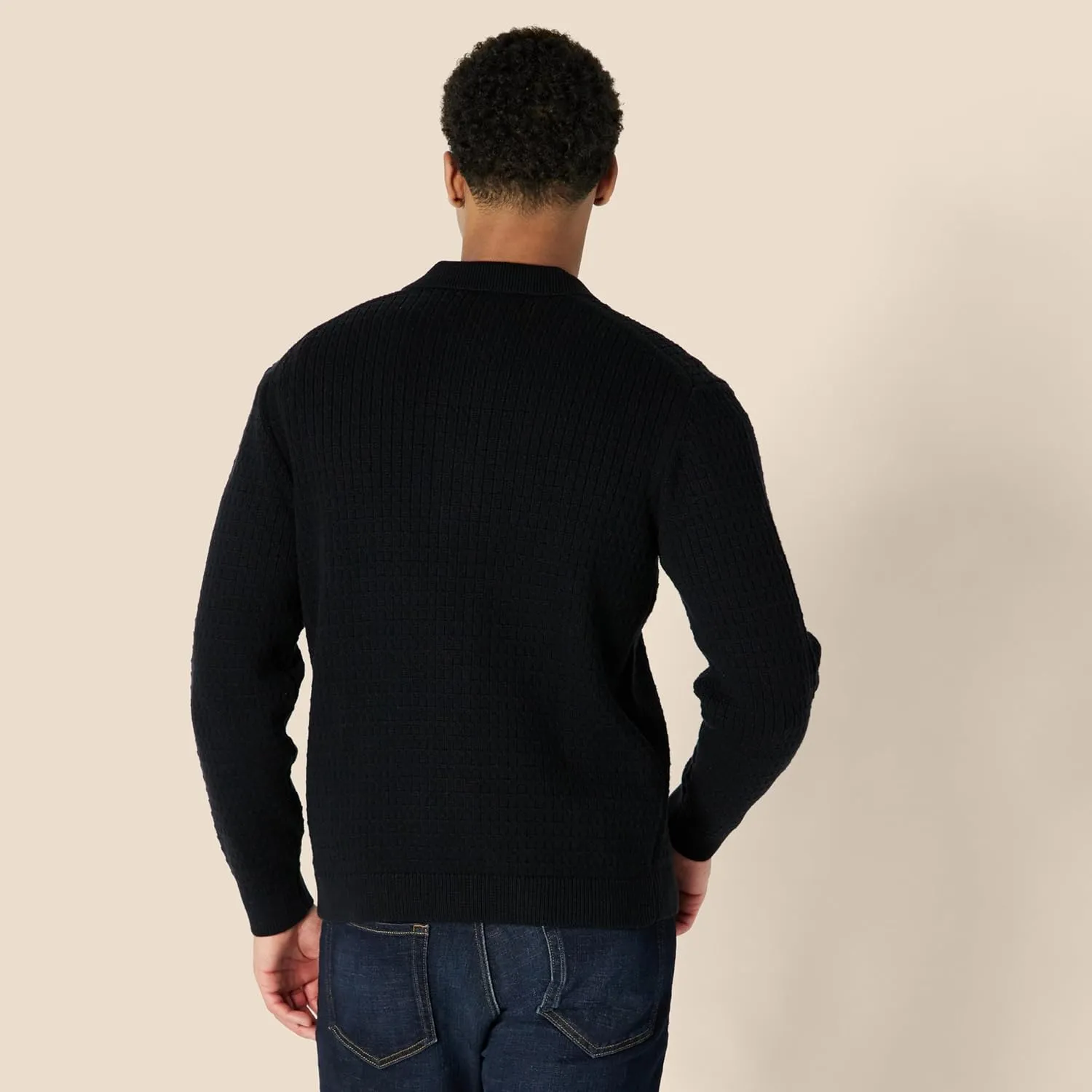 Amazon Essentials Men's Relaxed-Fit Collared Cardigan Sweater