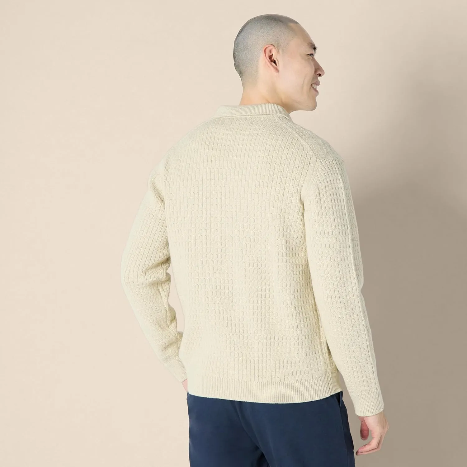Amazon Essentials Men's Relaxed-Fit Collared Cardigan Sweater