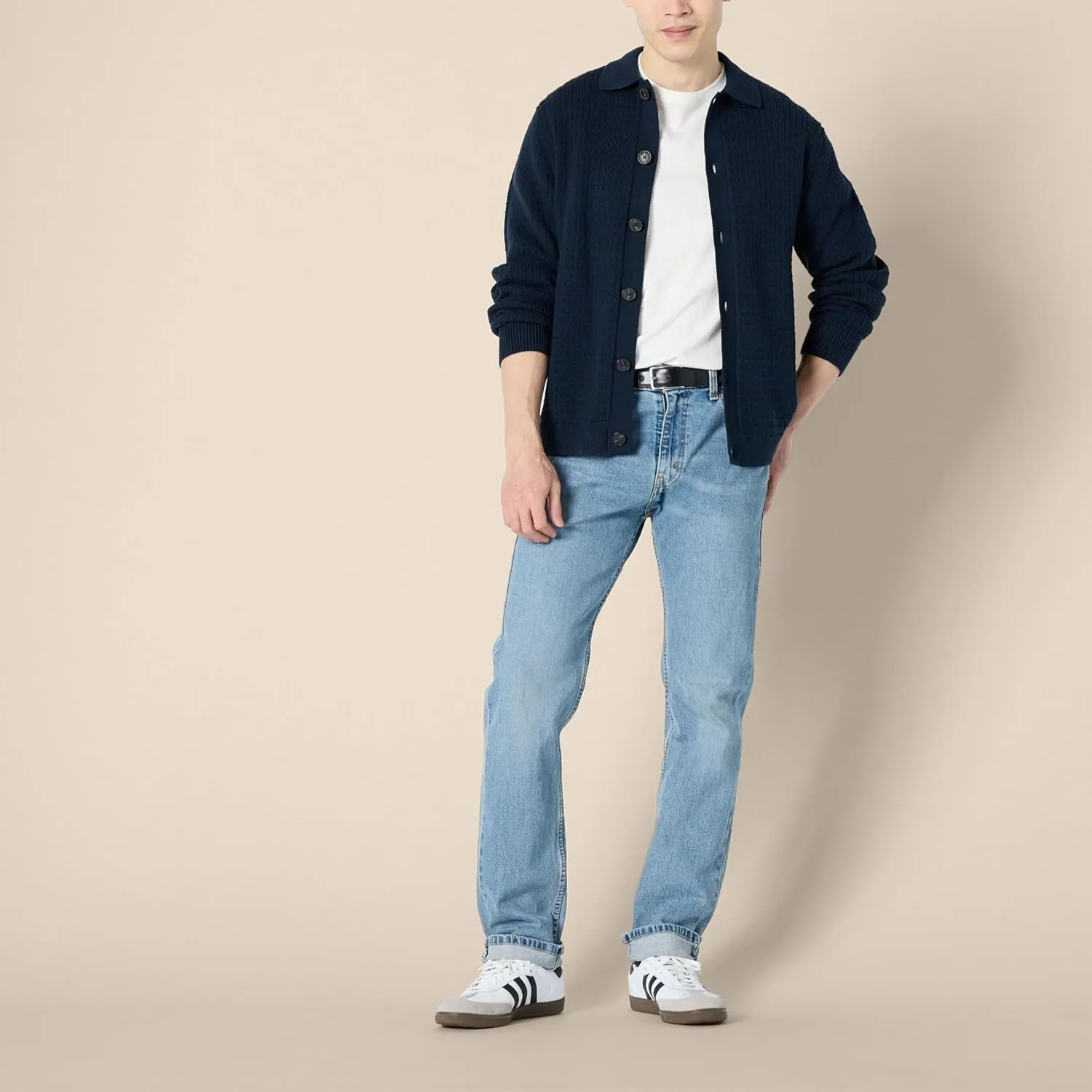 Amazon Essentials Men's Relaxed-Fit Collared Cardigan Sweater