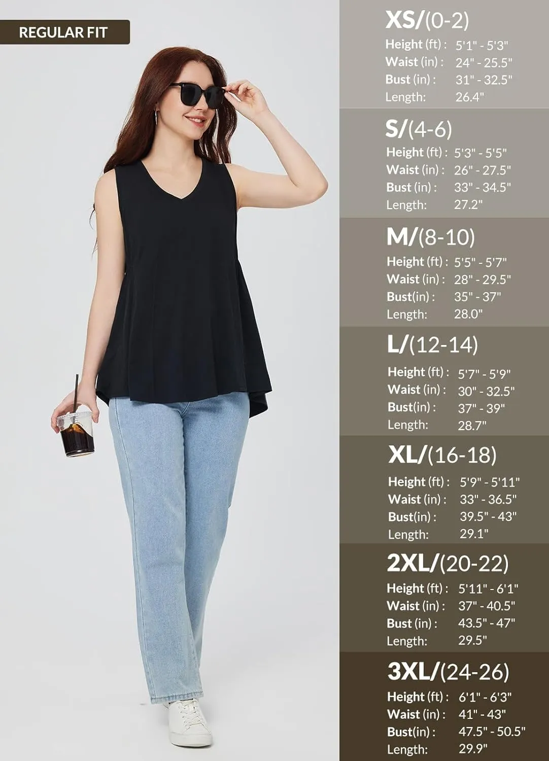 baleaf Women's Flowy Tank Tops V-Neck Tunic Sleeveless Workout Long Loose Fit Camis Yoga T-Shirts Cute Tee for Casual Summer