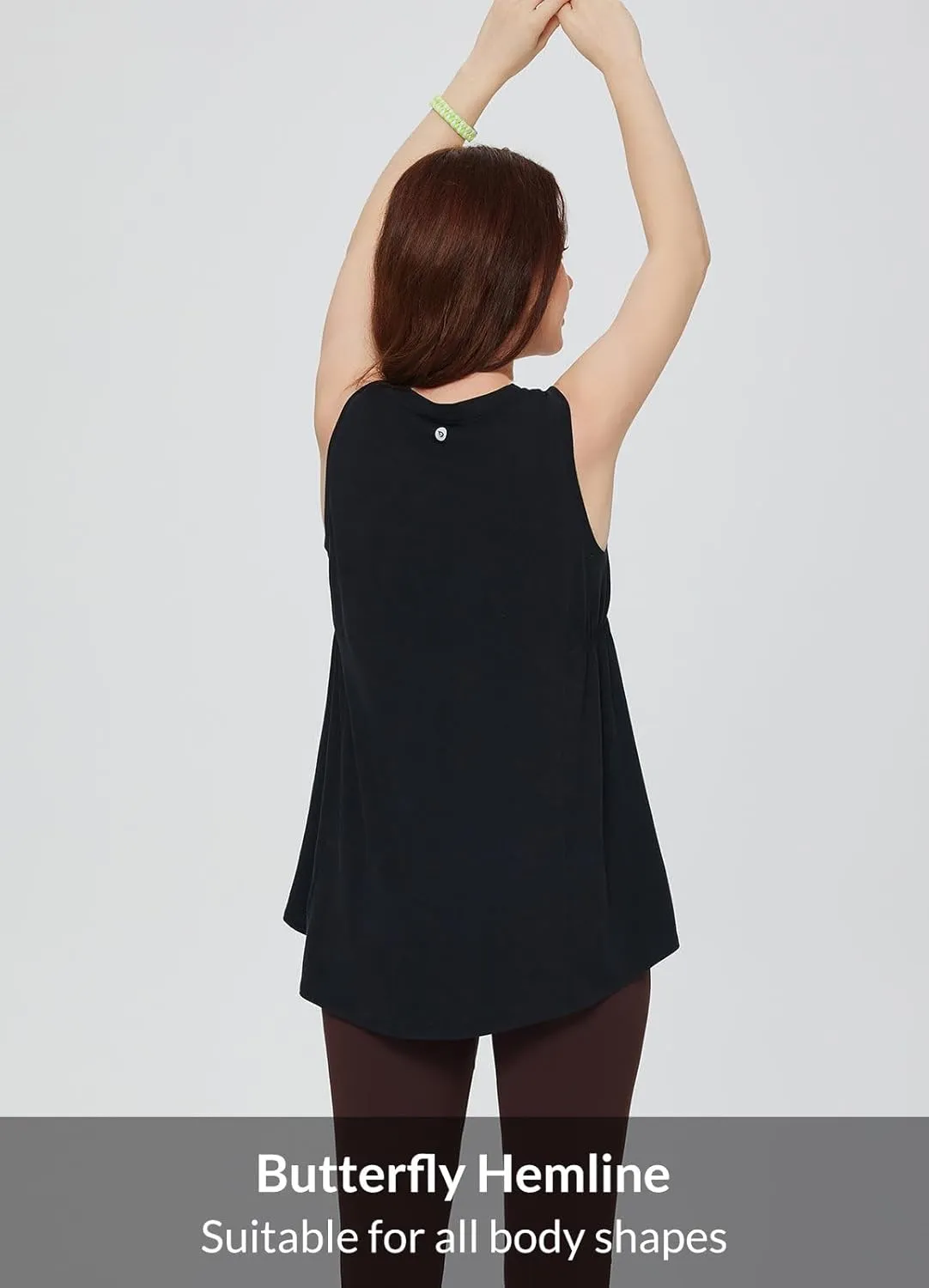 baleaf Women's Flowy Tank Tops V-Neck Tunic Sleeveless Workout Long Loose Fit Camis Yoga T-Shirts Cute Tee for Casual Summer