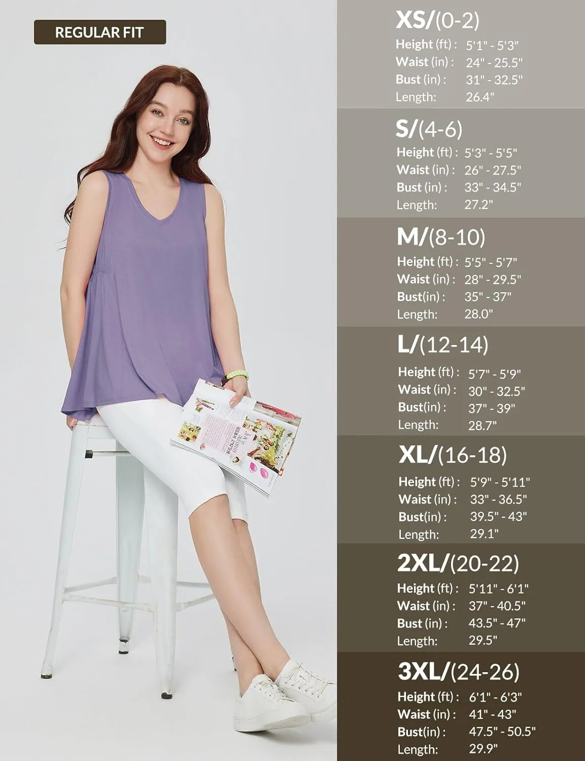 baleaf Women's Flowy Tank Tops V-Neck Tunic Sleeveless Workout Long Loose Fit Camis Yoga T-Shirts Cute Tee for Casual Summer