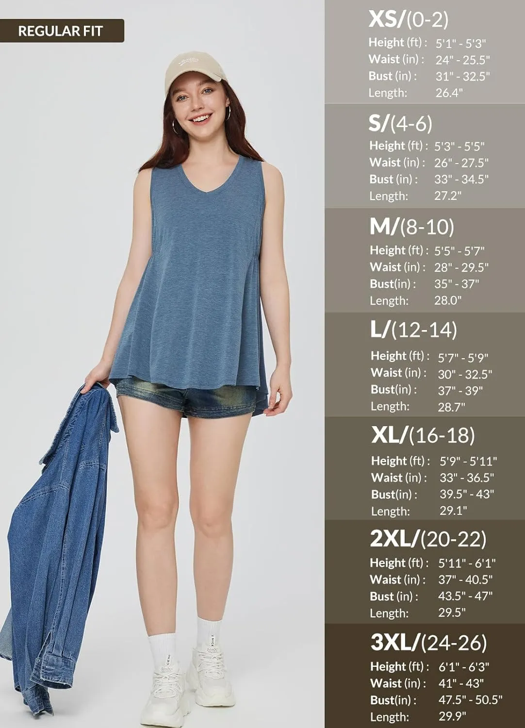 baleaf Women's Flowy Tank Tops V-Neck Tunic Sleeveless Workout Long Loose Fit Camis Yoga T-Shirts Cute Tee for Casual Summer