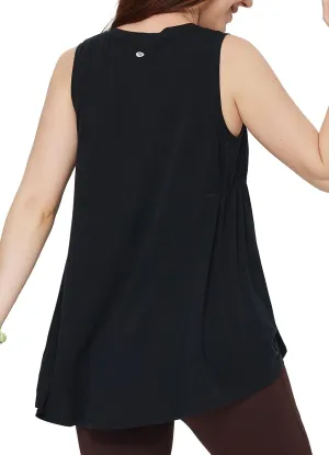 baleaf Women's Flowy Tank Tops V-Neck Tunic Sleeveless Workout Long Loose Fit Camis Yoga T-Shirts Cute Tee for Casual Summer