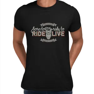 Beard Harley Biker Born to ride, ride to live Crew Neck T-shirt & Tank Top