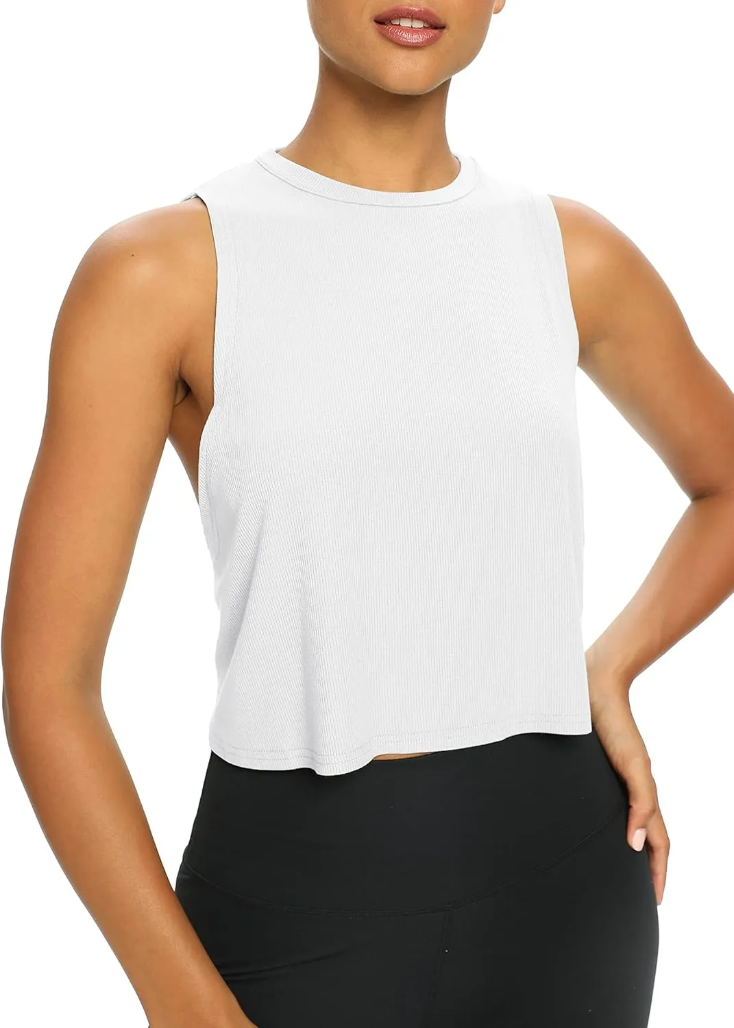 Bestisun Womens Open Back Workout Shirts Cropped Yoga Tank Tops Backless Athletic Clothes