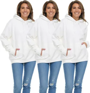 BILLIONHATS 3 Pack Womens Hoodie Oversized Sweatshirts, Cotton Blend, Bulk Womens Hoodies Bulk Sweatshirt Pack