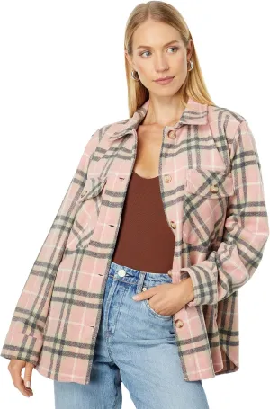 [BLANKNYC] womens Luxury Clothing Plaid Shirt Jacket, Stylish Shacket & Trendy Coat