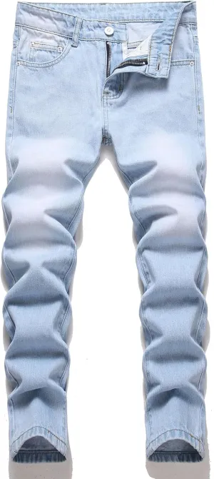 Boys' Skinny Fit Stretch Denim Jeans 5-Pocket Style Washed Fashion Basic Denim Jeans Pants