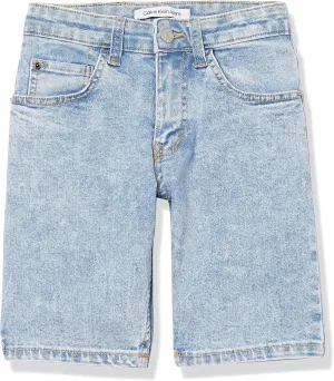 Calvin Klein Boys' Relaxed Fit Denim Shorts, 5-Pocket Style, Zipper Fly & Button Closure