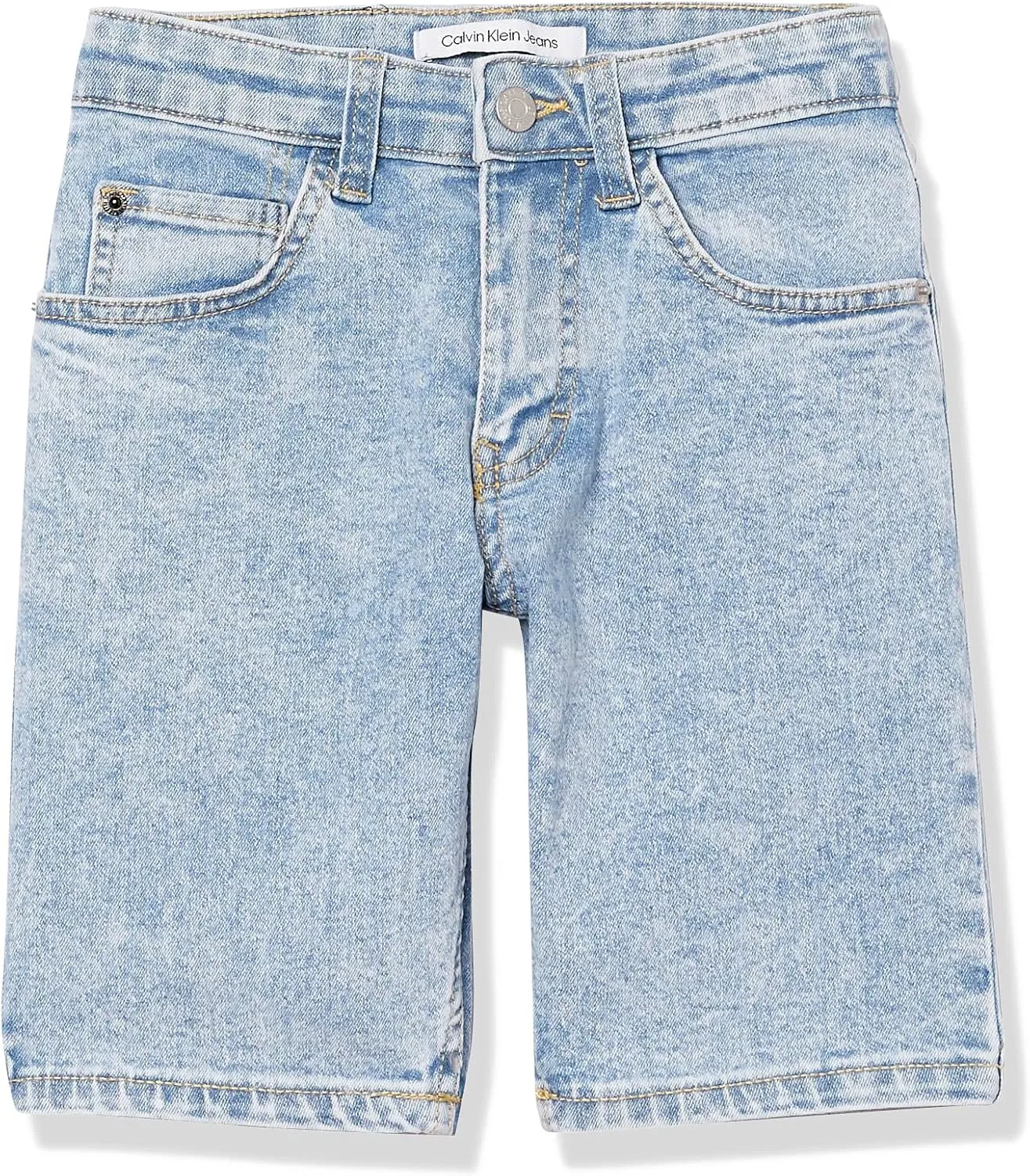 Calvin Klein Boys' Relaxed Fit Denim Shorts, 5-Pocket Style, Zipper Fly & Button Closure