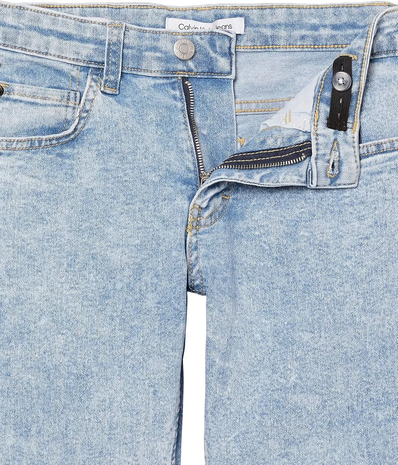 Calvin Klein Boys' Relaxed Fit Denim Shorts, 5-Pocket Style, Zipper Fly & Button Closure