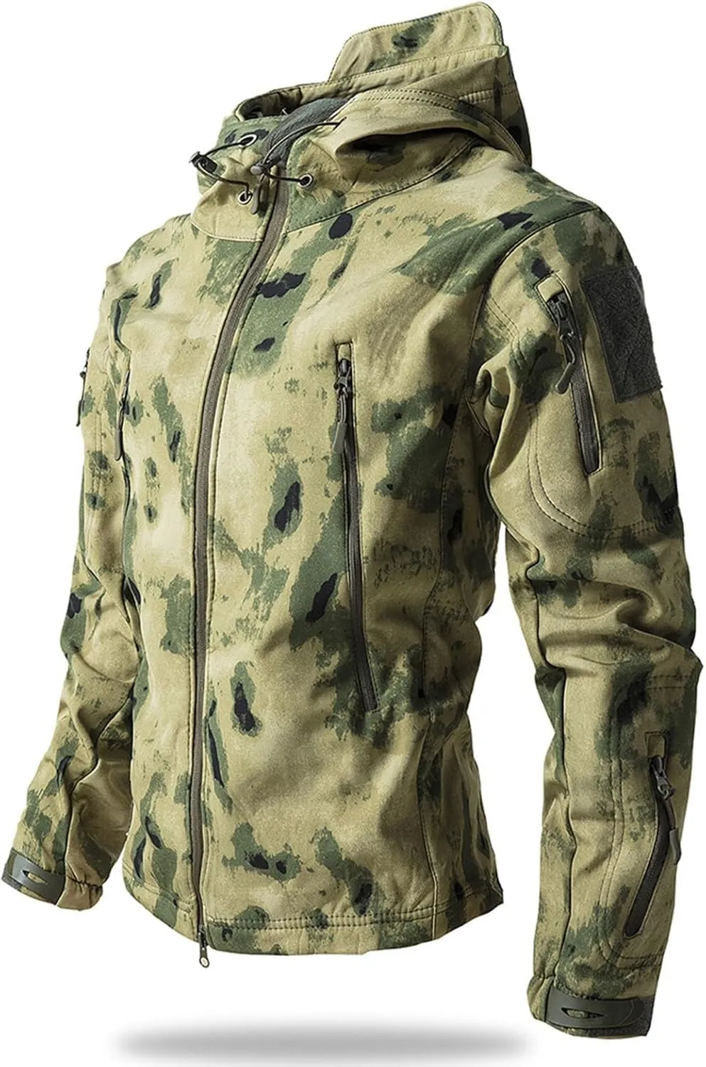 Camo Jacket for Men Hunting Tactical Jackets Waterproof Softshell Fleece Camouflage Hoodie Outdoor Hiking Fishing Coat