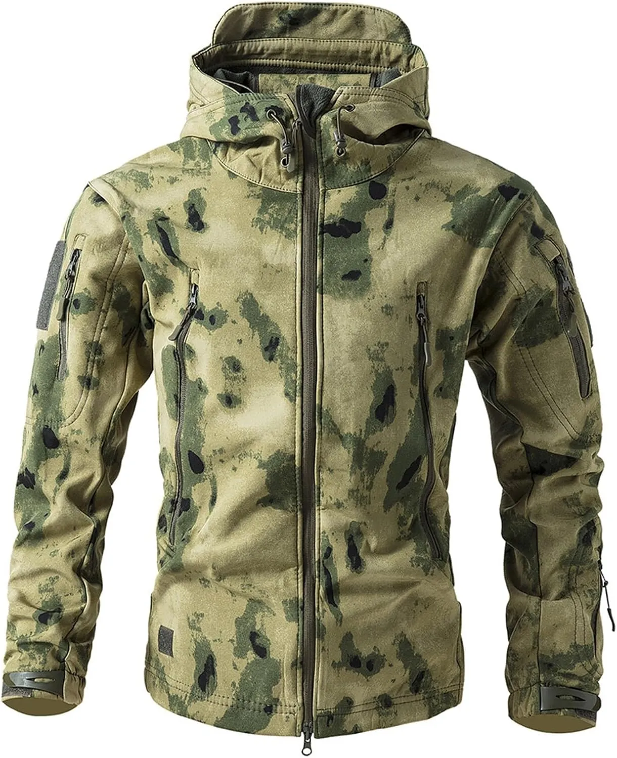Camo Jacket for Men Hunting Tactical Jackets Waterproof Softshell Fleece Camouflage Hoodie Outdoor Hiking Fishing Coat