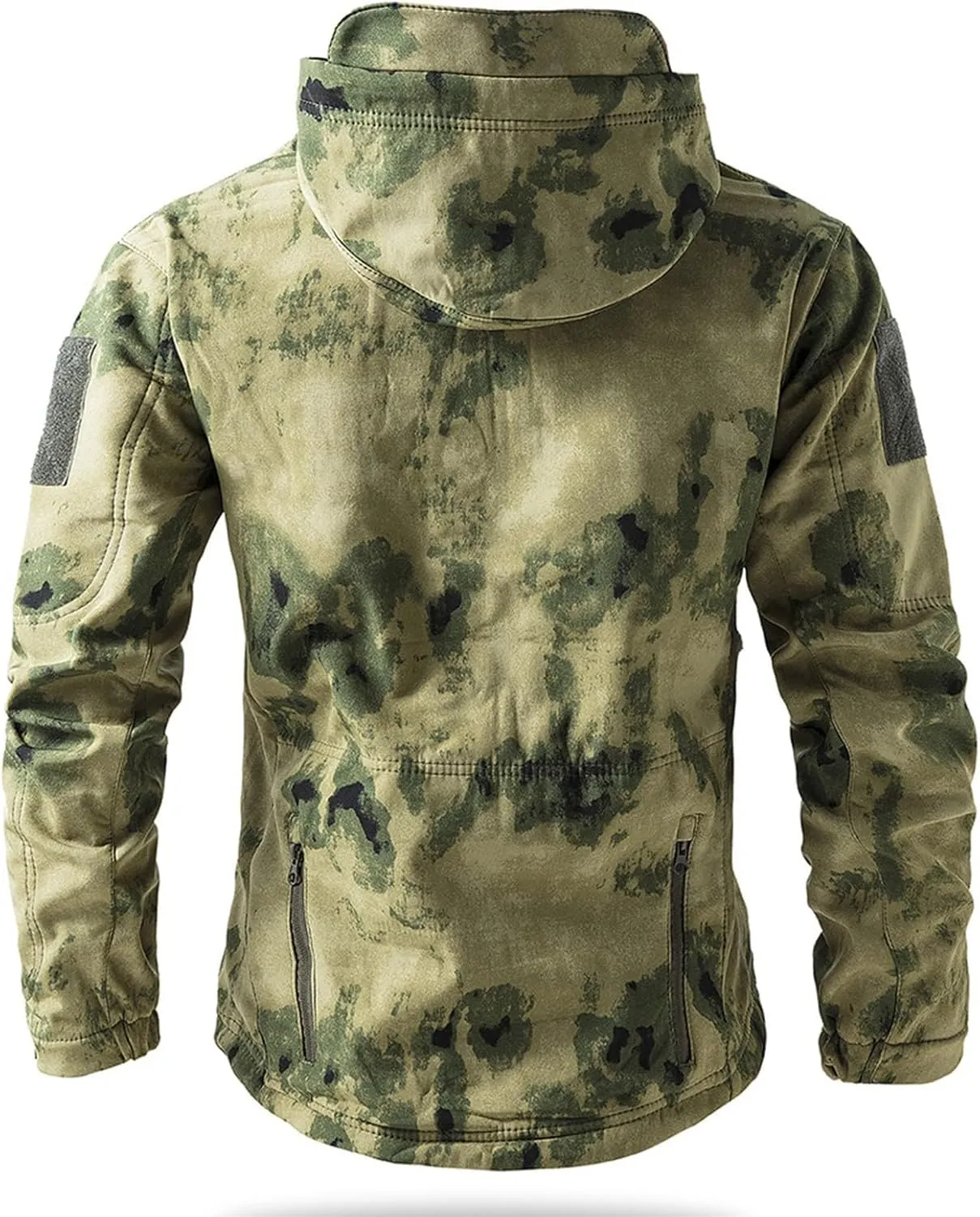 Camo Jacket for Men Hunting Tactical Jackets Waterproof Softshell Fleece Camouflage Hoodie Outdoor Hiking Fishing Coat