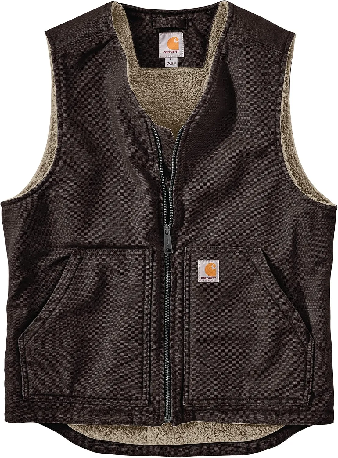 Carhartt Men's Relaxed Fit Washed Duck SherpaLined Vest