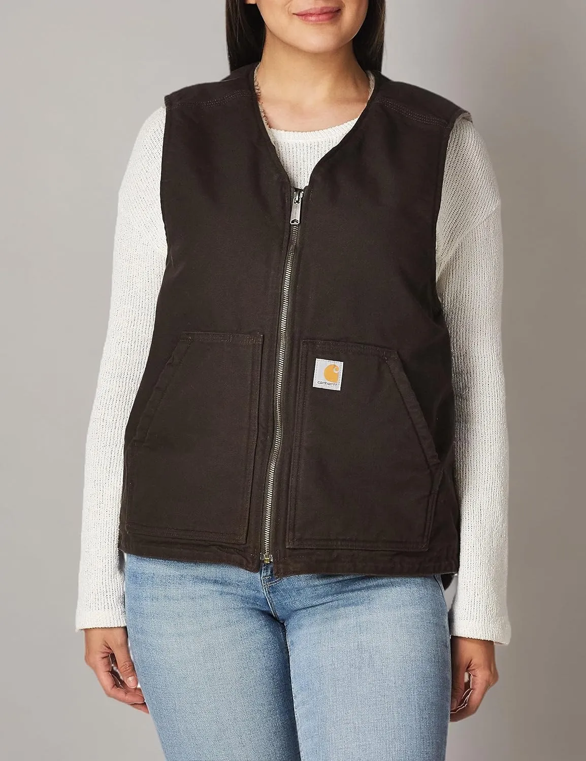 Carhartt Men's Relaxed Fit Washed Duck SherpaLined Vest