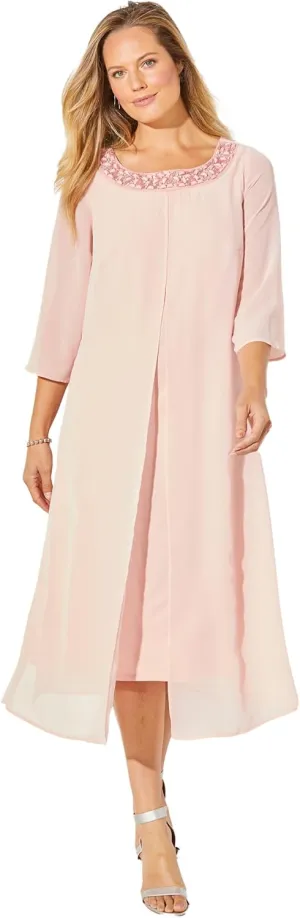 Catherines Women's Plus Size Petite Midnight Dazzle Mesh Flyaway Dress