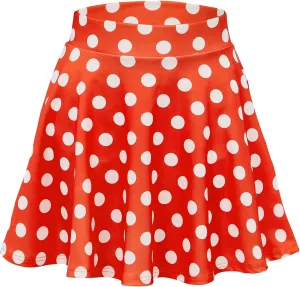 Century Star Women's Stretchy Flared Pleated Skater Skirt Tennis School Uniforms A Line Mini Short Skirt