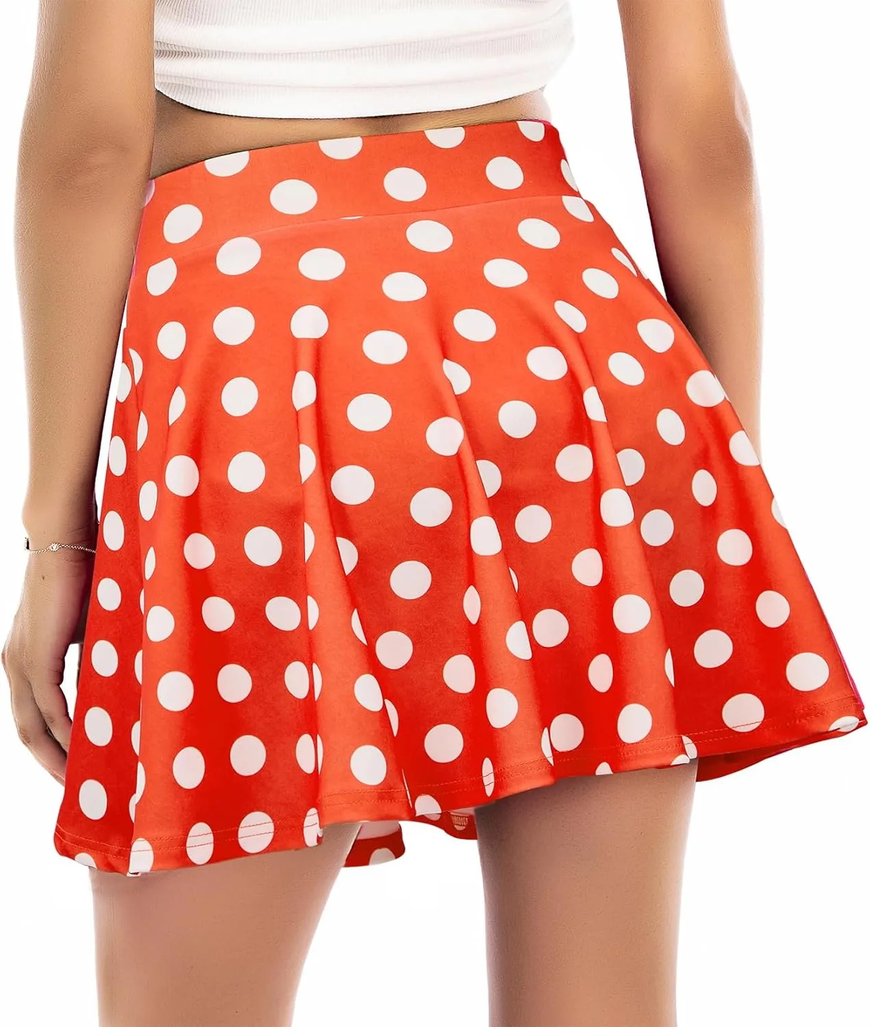 Century Star Women's Stretchy Flared Pleated Skater Skirt Tennis School Uniforms A Line Mini Short Skirt