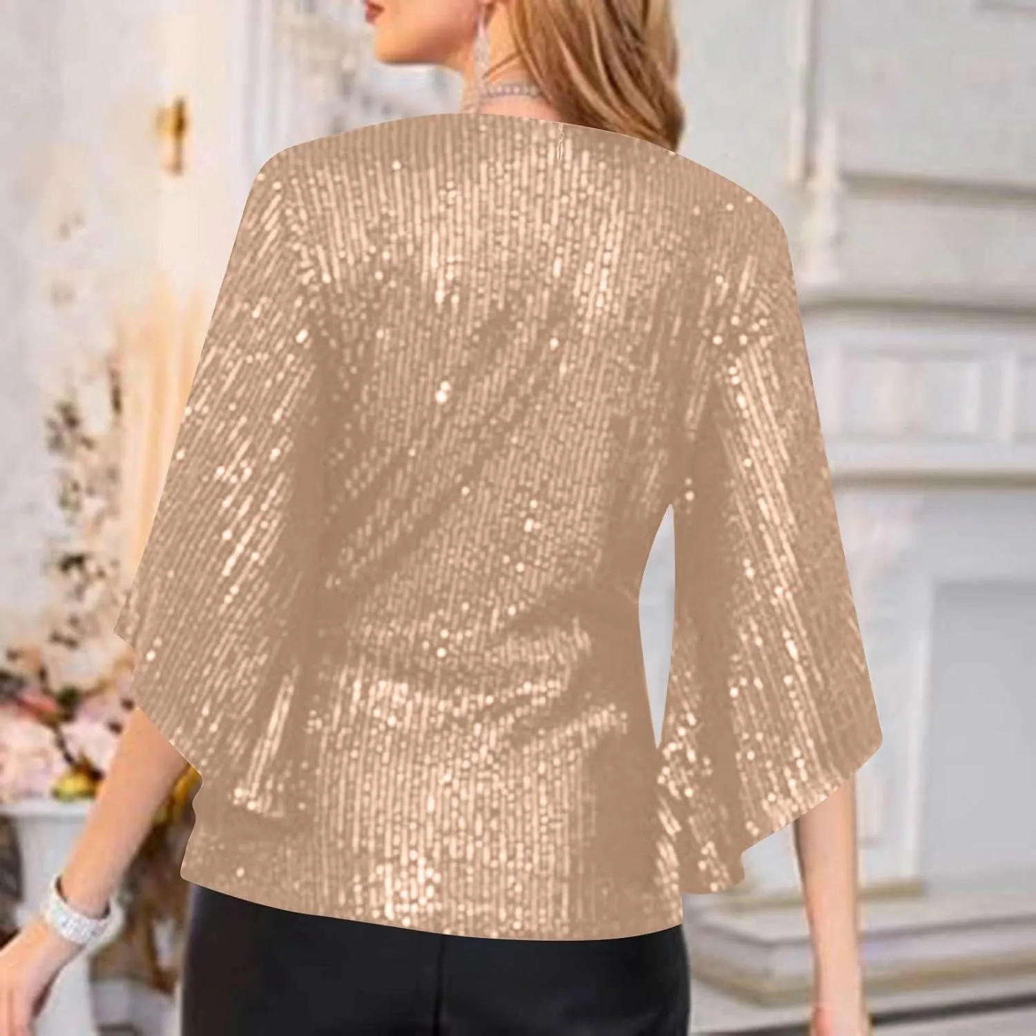 COTECRAM Womens Sequin Tops Summer Fashion Scoop Neck Sparkle Shimmer Short Sleeve/Sleeveless Tanks Tops for Party Night