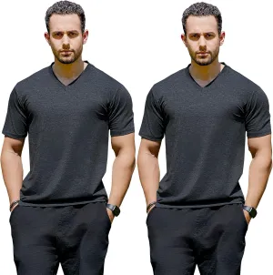 Cotton Blend Tshirts V-Neck Short Sleeve for Men Undershirt V Neck,Quick-Dry Gym Workout Breathable T-Shirt