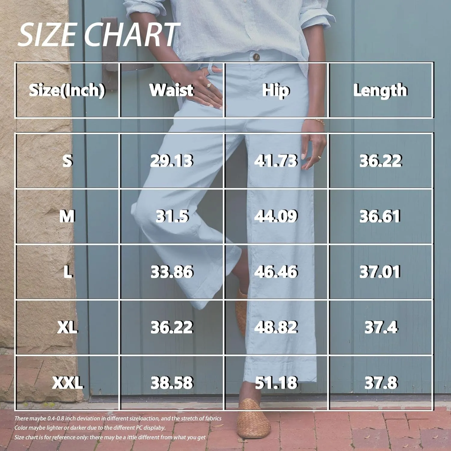 Cropped Linen Pants Women Summer Elastic High Waisted Dress Pants Business Casual Button Down Work Pants with Pockets