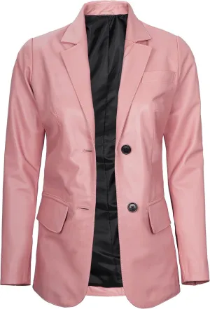 Decrum Leather Blazer Women - Real Lambskin Casual Womens Leather Jackets