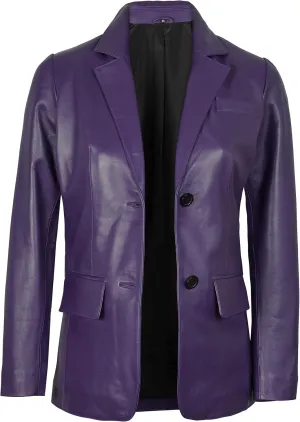 Decrum Leather Blazer Women - Real Lambskin Casual Womens Leather Jackets