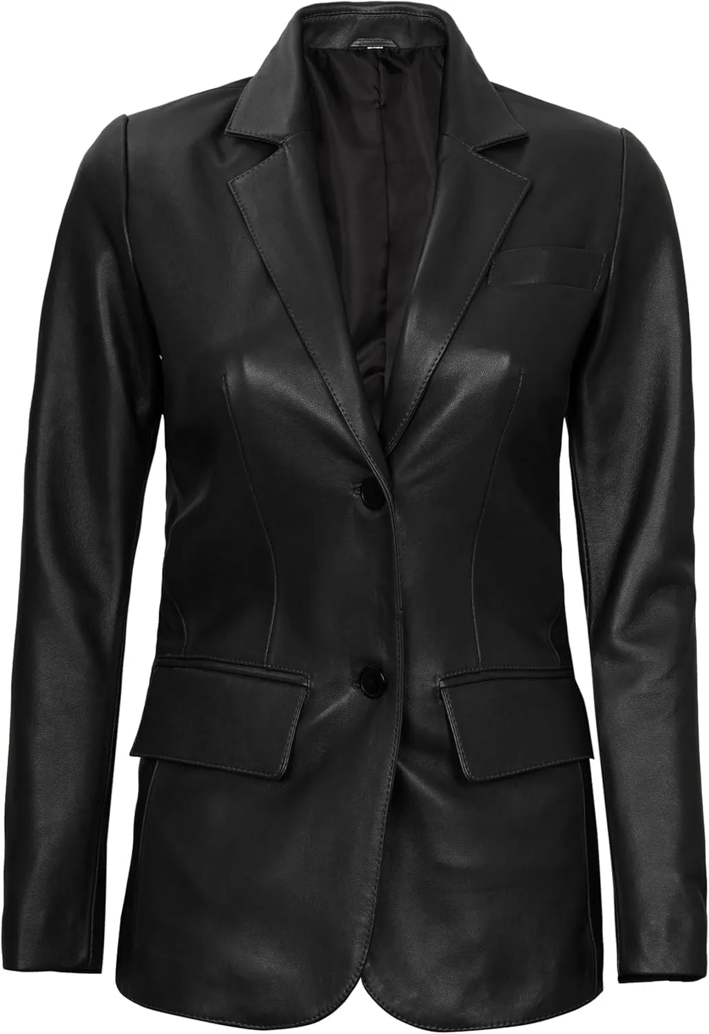 Decrum Leather Blazer Women - Real Lambskin Casual Womens Leather Jackets