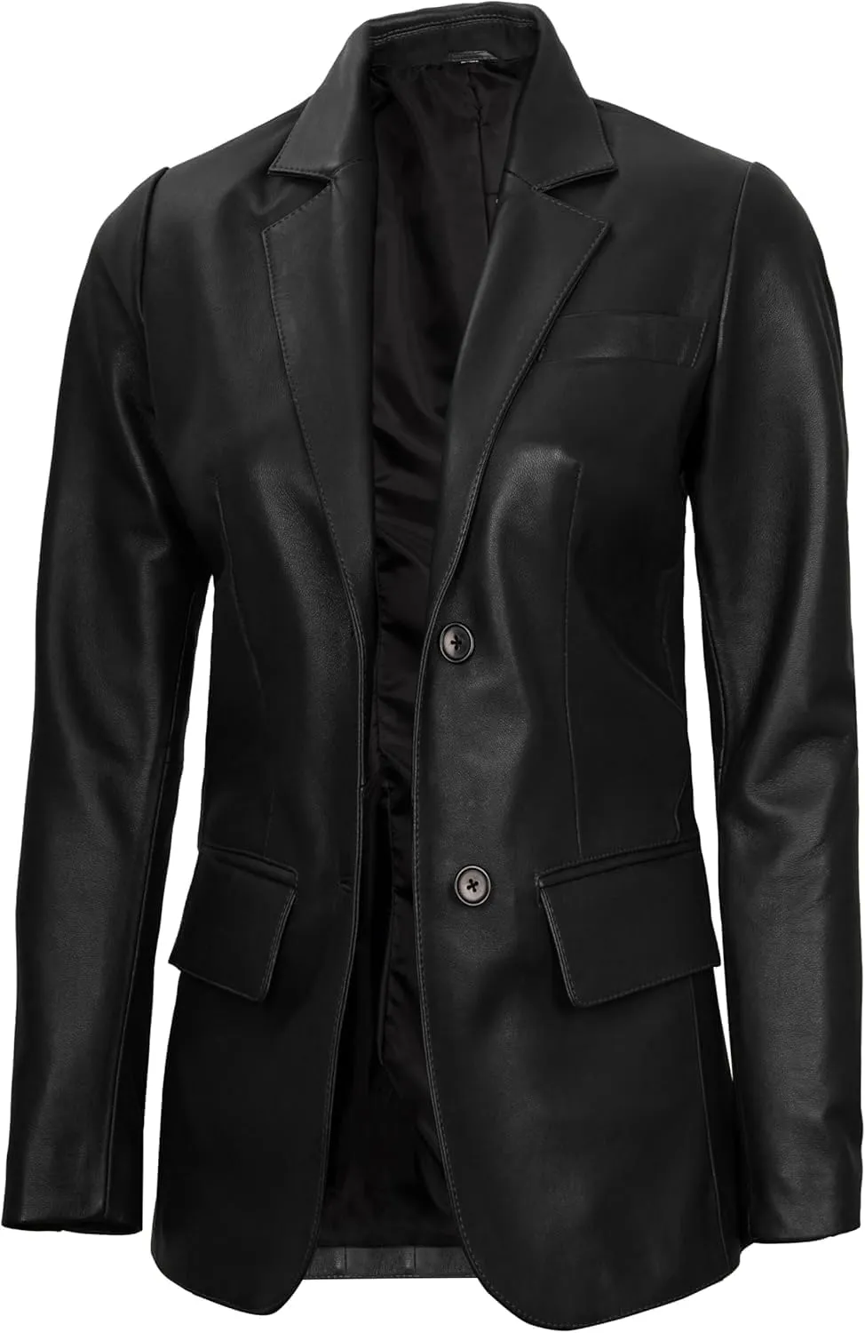 Decrum Leather Blazer Women - Real Lambskin Casual Womens Leather Jackets