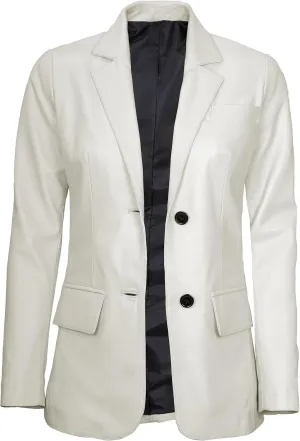 Decrum Leather Blazer Women - Real Lambskin Casual Womens Leather Jackets