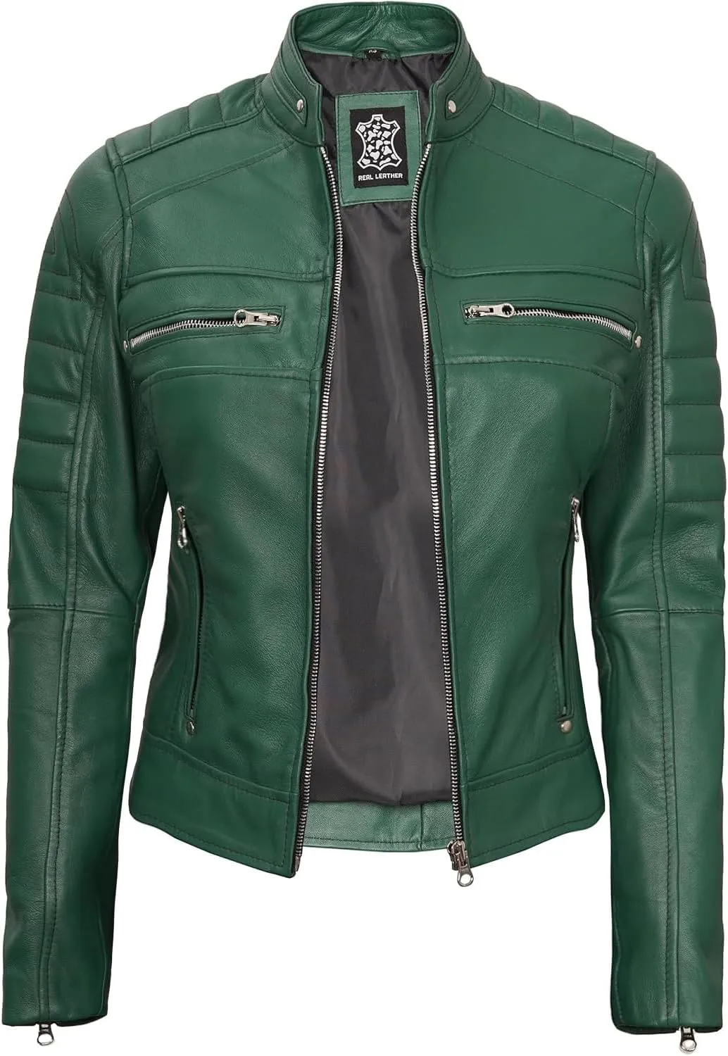 Decrum Leather Jacket Women - Stylish Casual Real Lambskin Leather Jackets for Women