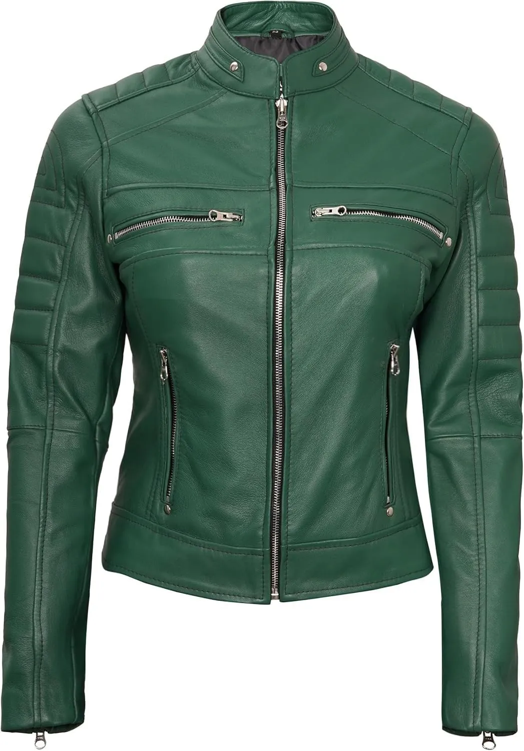 Decrum Leather Jacket Women - Stylish Casual Real Lambskin Leather Jackets for Women