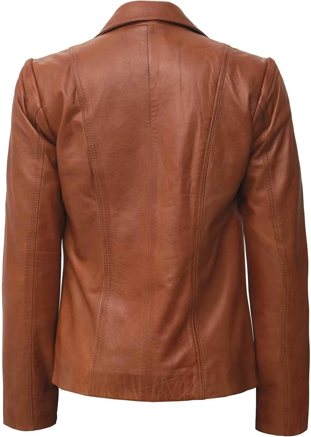 Decrum Women Leather Blazer - Casual Stylish Leather Jackets for Women