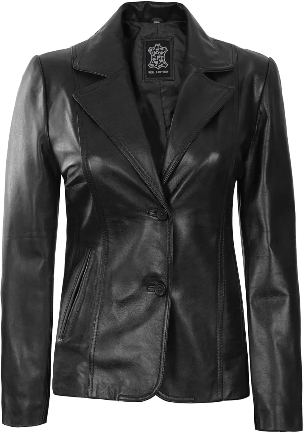 Decrum Women Leather Blazer - Casual Stylish Leather Jackets for Women