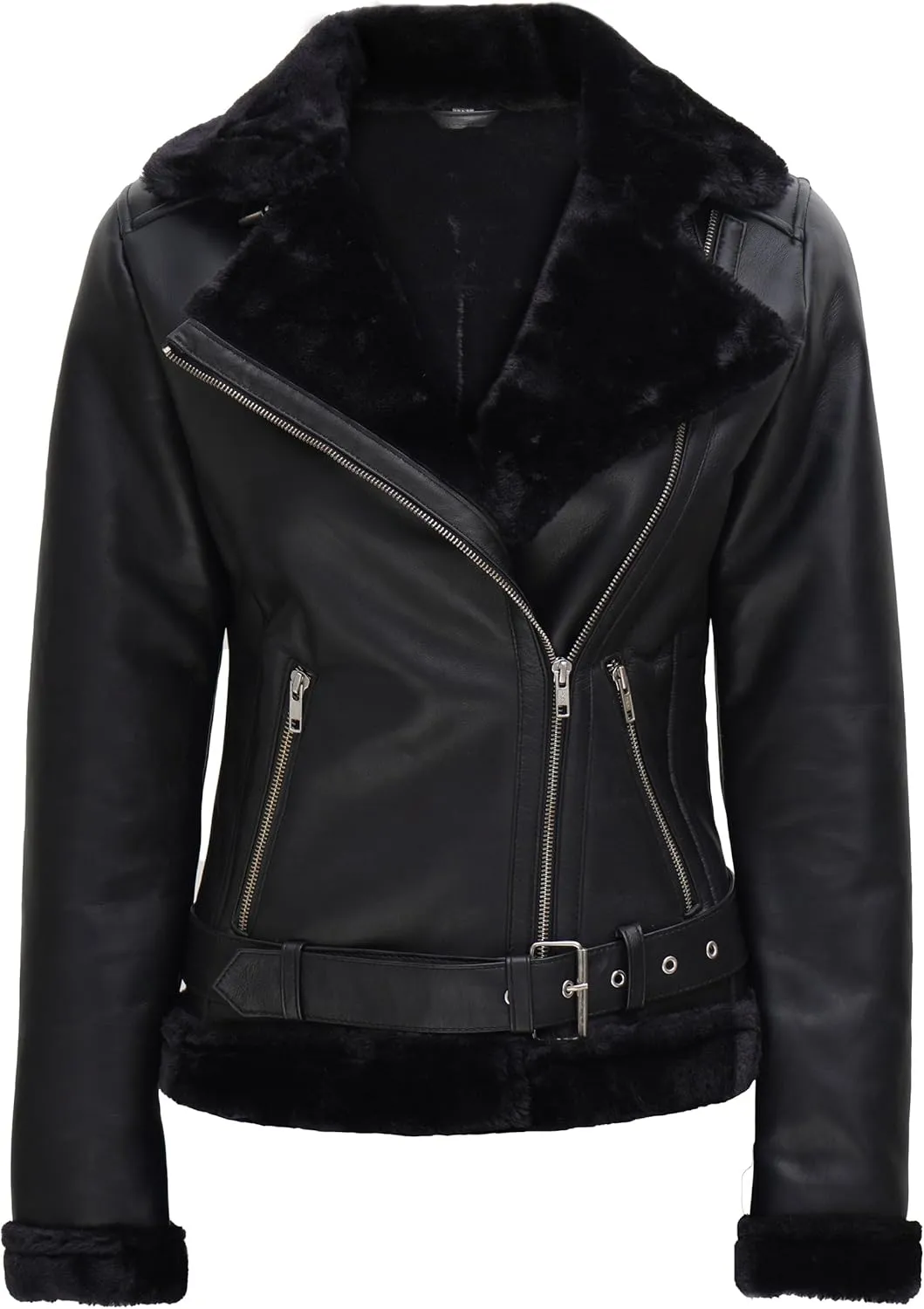 Decrum Women Leather Jacket - Stylish Shearling Leather Jackets For Women
