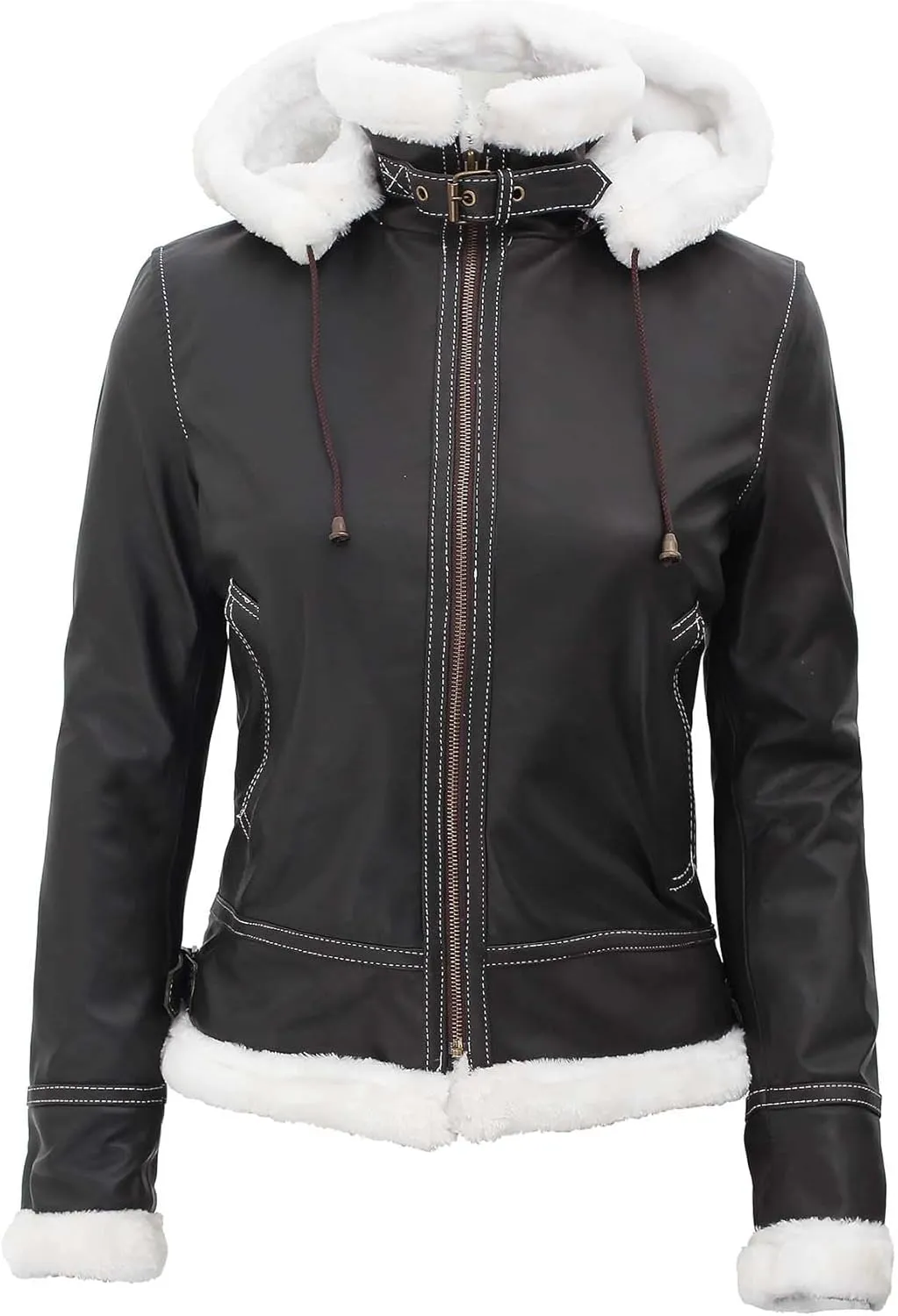 Decrum Women Leather Jacket - Stylish Shearling Leather Jackets For Women