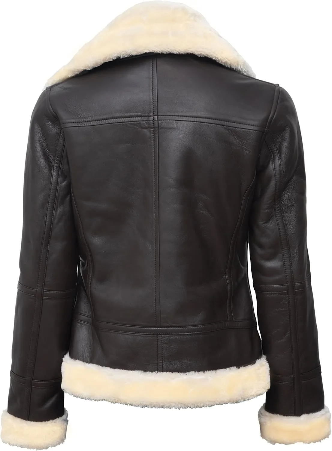Decrum Women Leather Jacket - Stylish Shearling Leather Jackets For Women