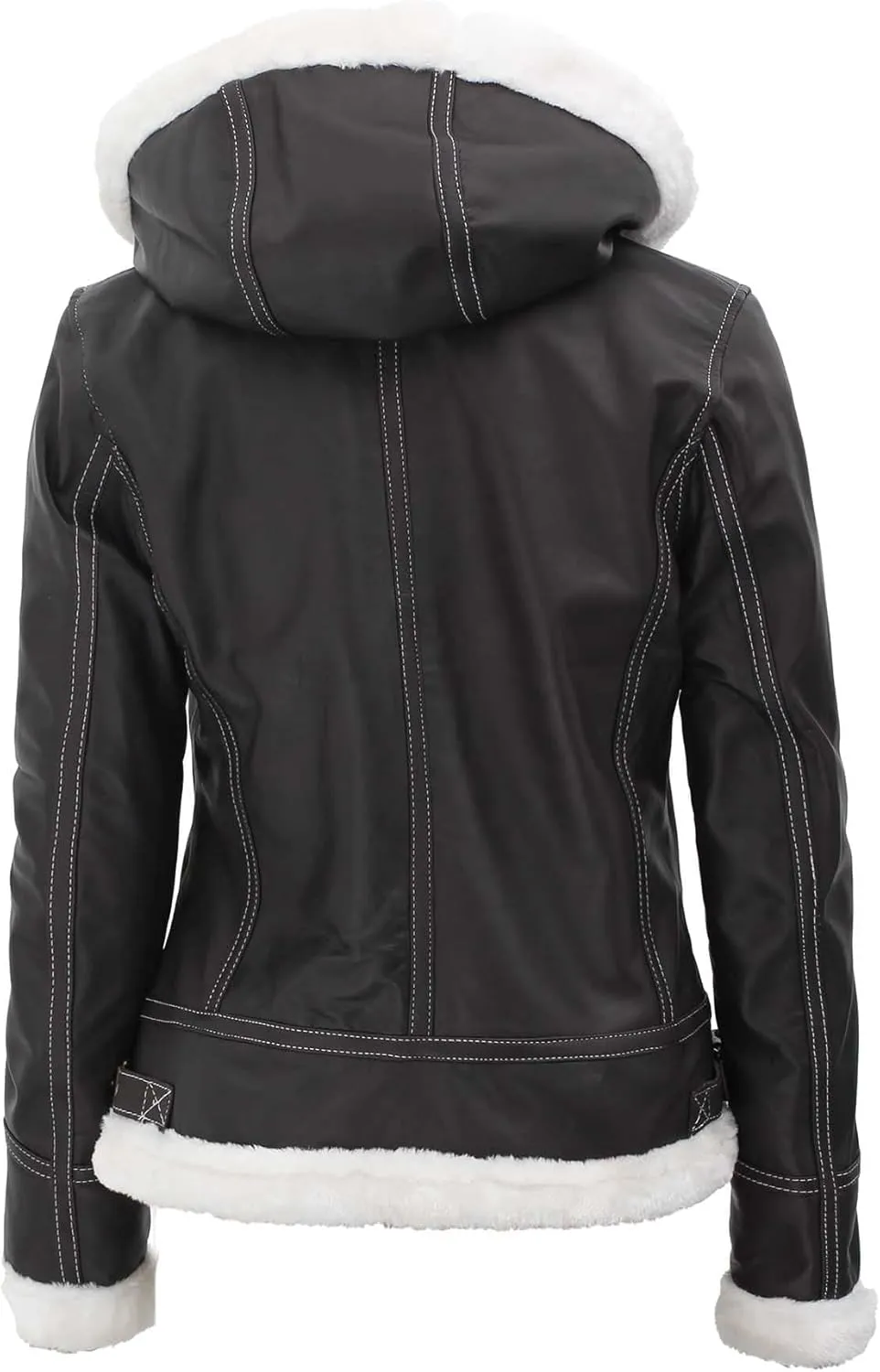 Decrum Women Leather Jacket - Stylish Shearling Leather Jackets For Women