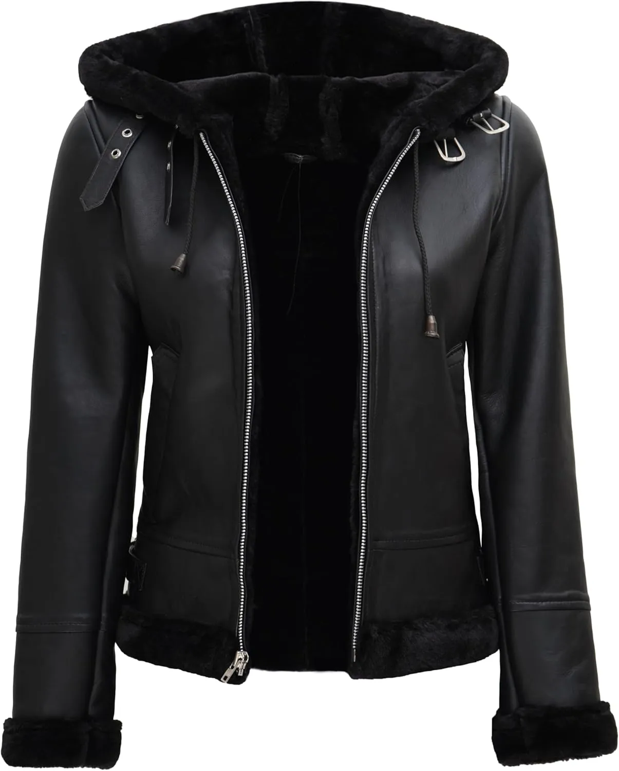 Decrum Women Leather Jacket - Stylish Shearling Leather Jackets For Women