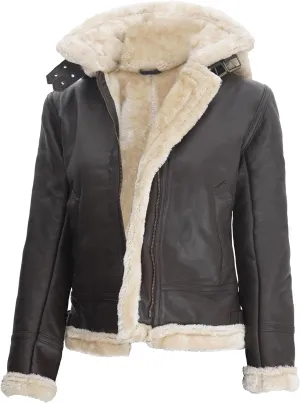 Decrum Women Leather Jacket - Stylish Shearling Leather Jackets For Women