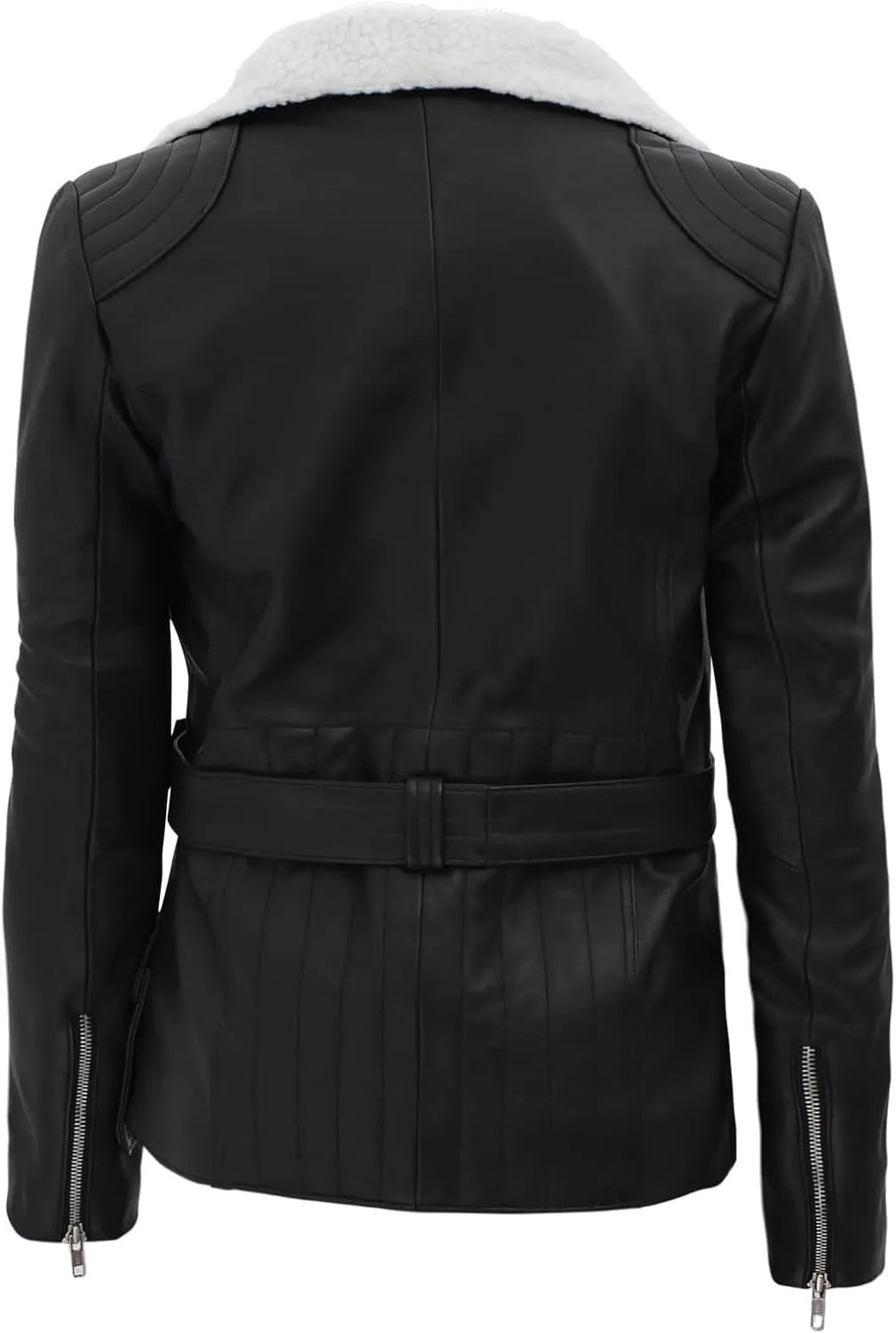 Decrum Women Leather Jacket - Stylish Shearling Leather Jackets For Women