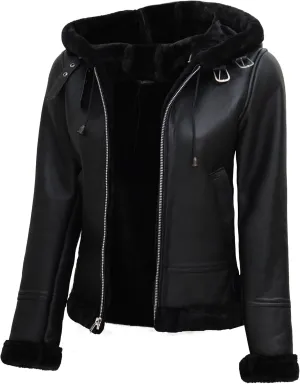 Decrum Women Leather Jacket - Stylish Shearling Leather Jackets For Women