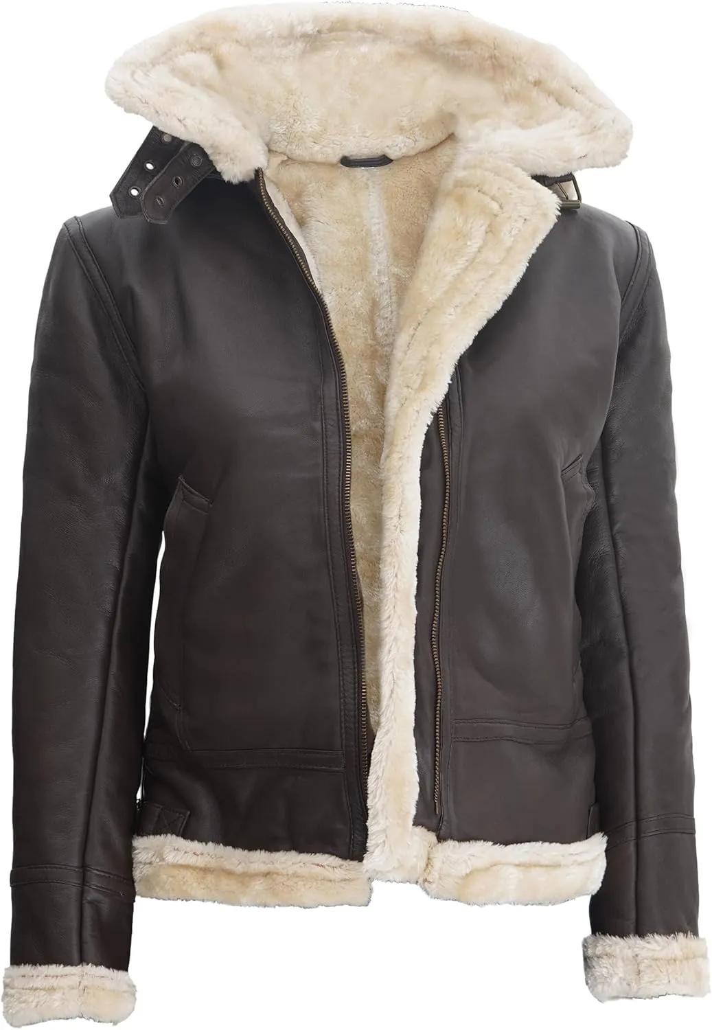 Decrum Women Leather Jacket - Stylish Shearling Leather Jackets For Women