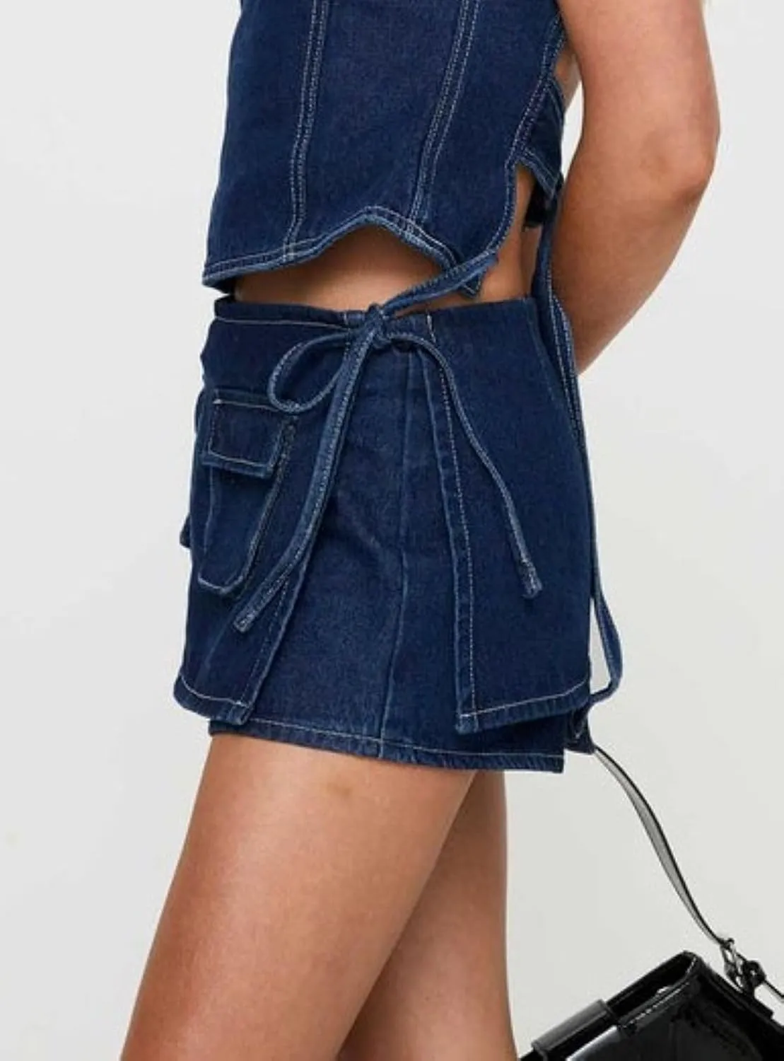 Denim Skorts for Women Cargo Jean Skort Low Rise Shorts Mini Skirt Country Concert Wear