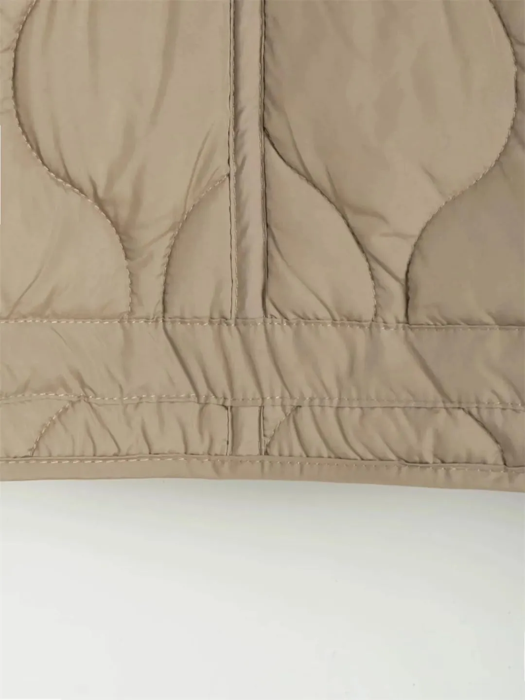 Disimlarl Women's Stand Collar Loose Drawstring Light Cotton-Padded Jacket Short Cotton-Padded Coat